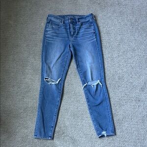 Blue Distressed Women's Jeans